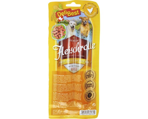 Delibest Sensi Pet Meat Roll Kip en Gierst, 2 x 400 g