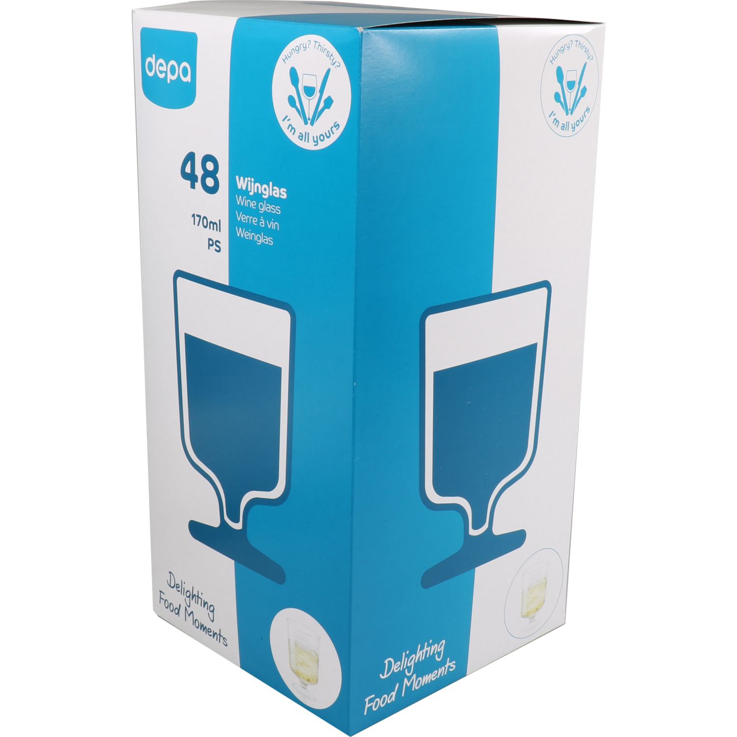 Depa Glas, wijnglas, schapdoos, pS, 170ml, transparant