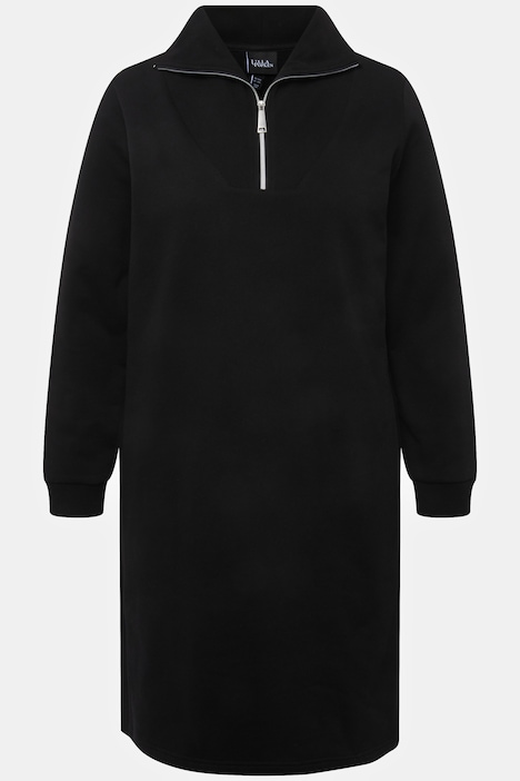 Sweatkleid, Troyerkragen, Reißverschluss, Langarm
