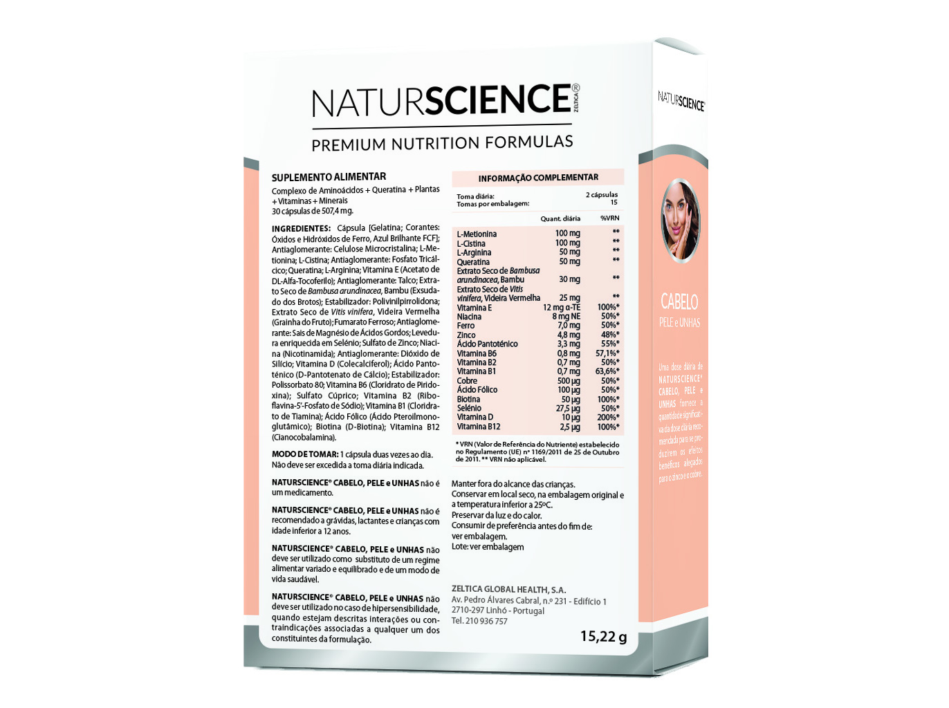 SUPLEMENTO NATURSCIENCE CABELO PELE E UNHAS 30 CÁPS