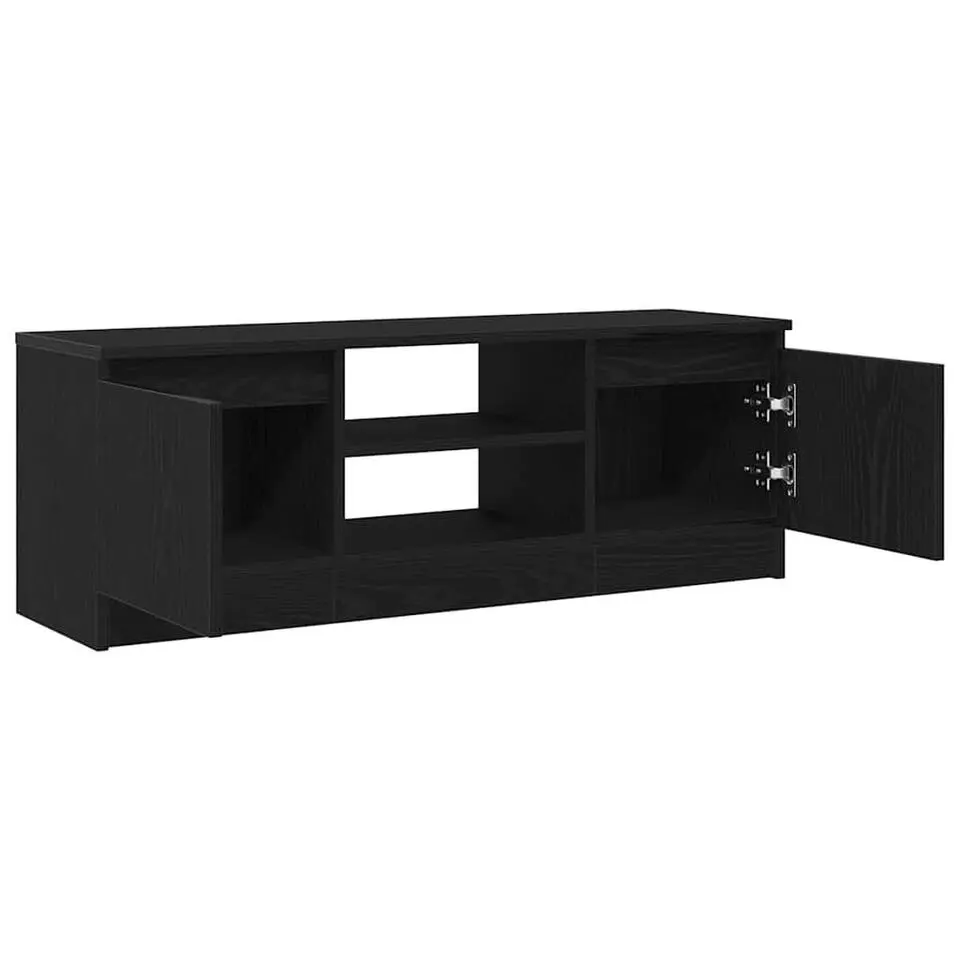 vidaXL - TV-meubel met legplank en 2 deuren - Zwart eiken - 102x30x36 cm