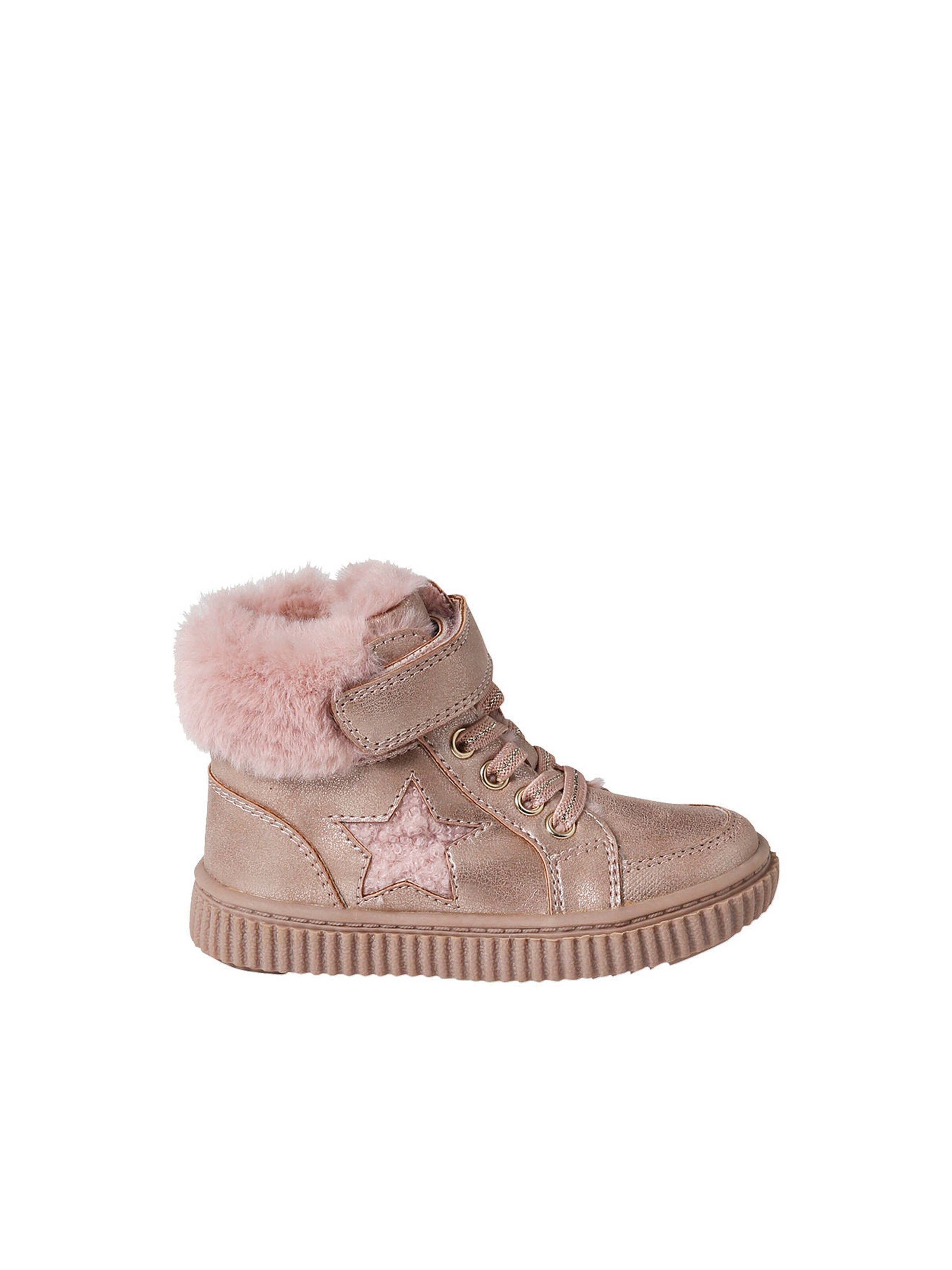 Vertbaudet Warme Baby Klett-Sneakers rosa nude