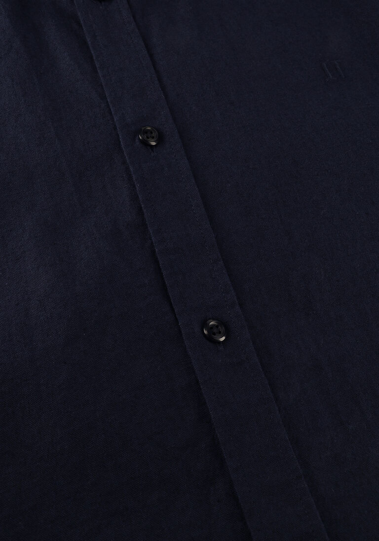 donkerblauwe les deux casual overhemd konrad cotton linen shirt