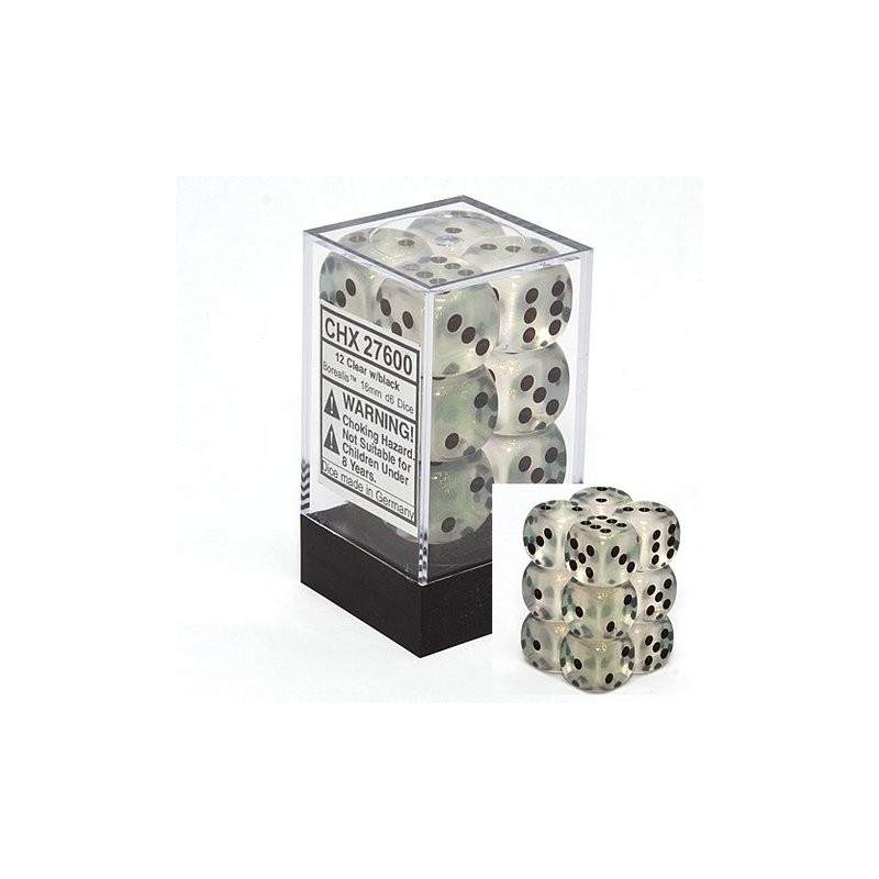 Pack de 12 dés D6 * borealis * CLAIR