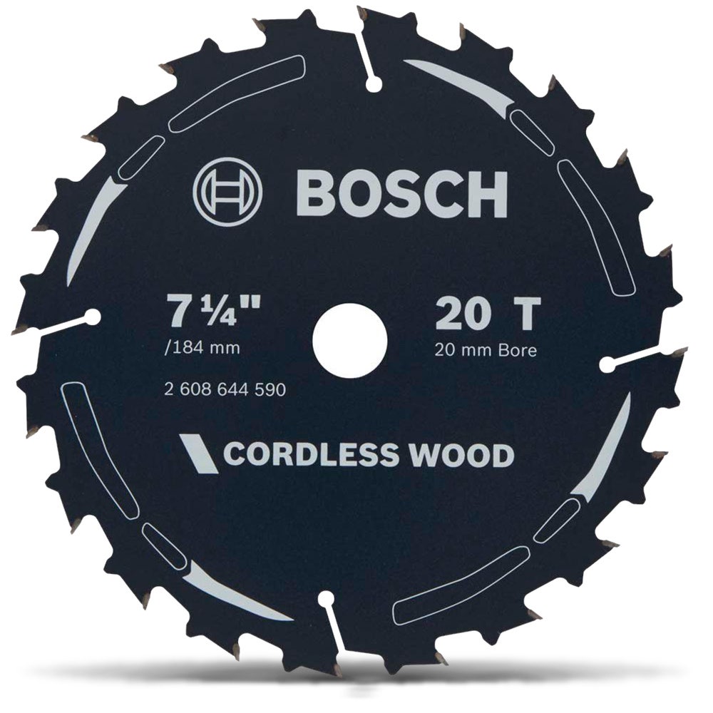 BOSCH 184mm 20T TCT Circular Saw Blade for Wood Cutting - CORDLESS WOOD