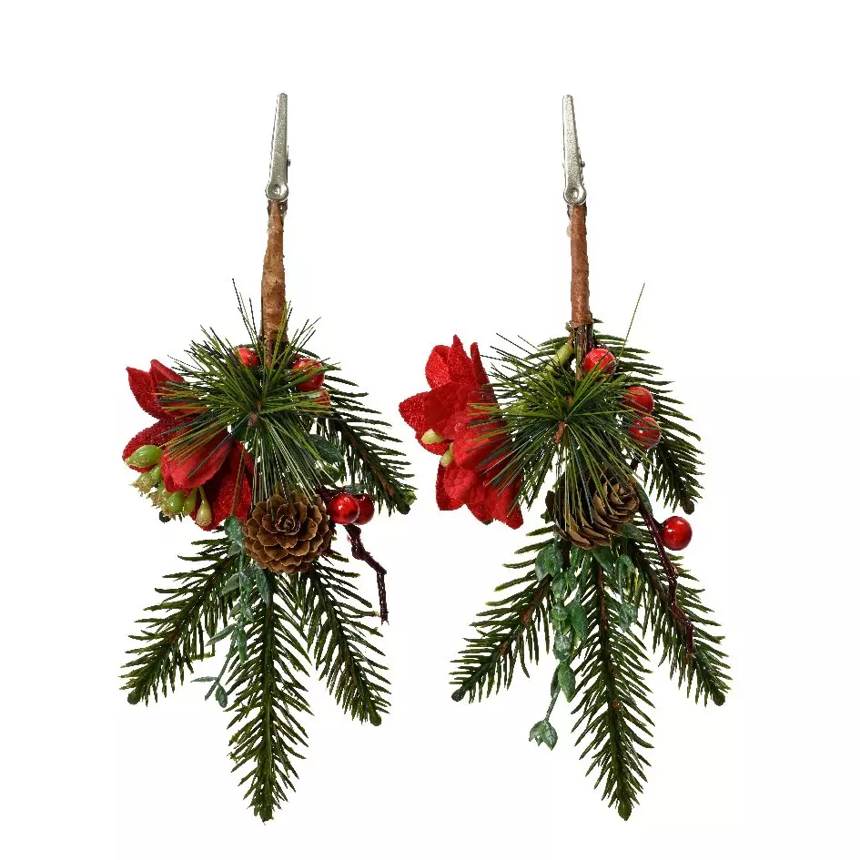 Lot de 2 branches de sapin (23 cm) Notting hill Rouge