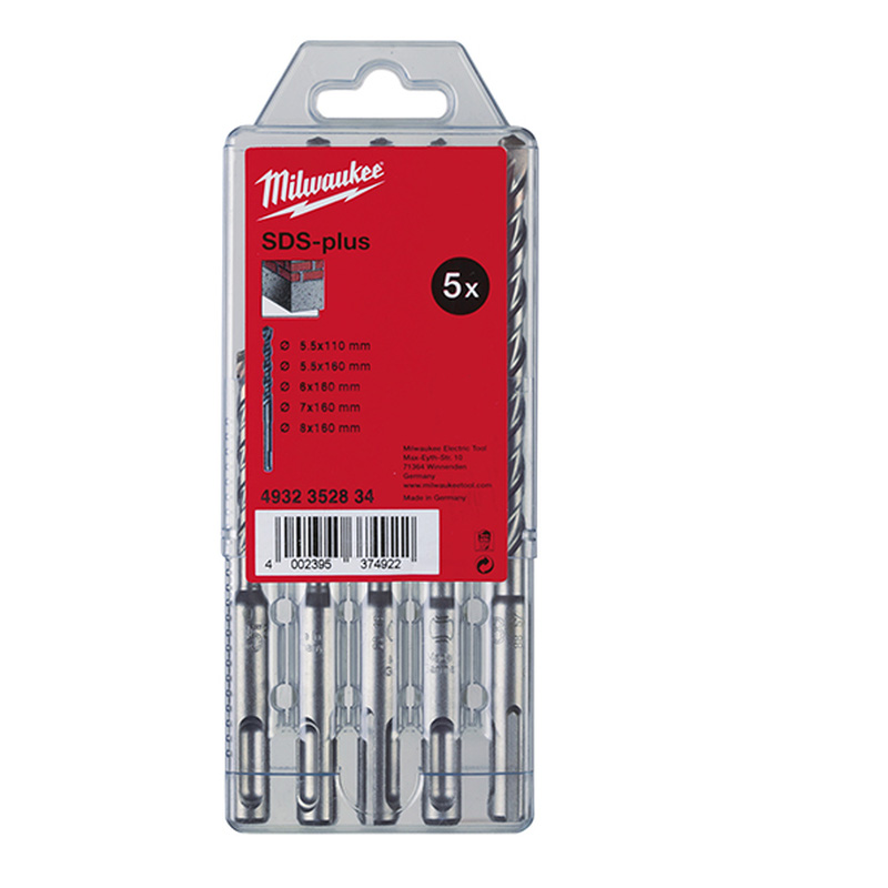 Milwaukee SDS-plus borenset M/2 Ø 5.5x110 / 5.5-6-7-8x160mm