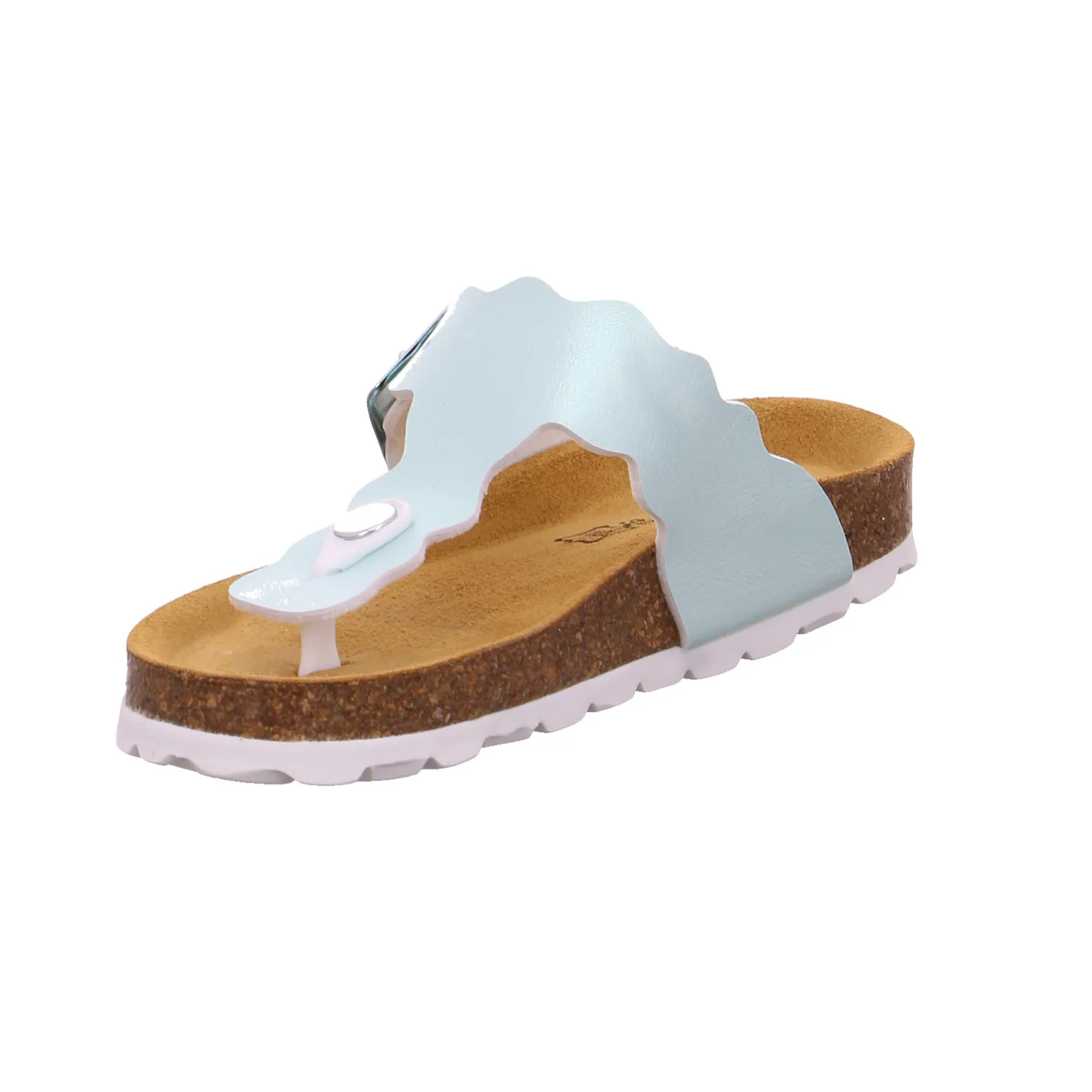 BIOLife Kinder-Zoccoli /Flip Flops Pastelgrün Lederimitat  Zehentrenner