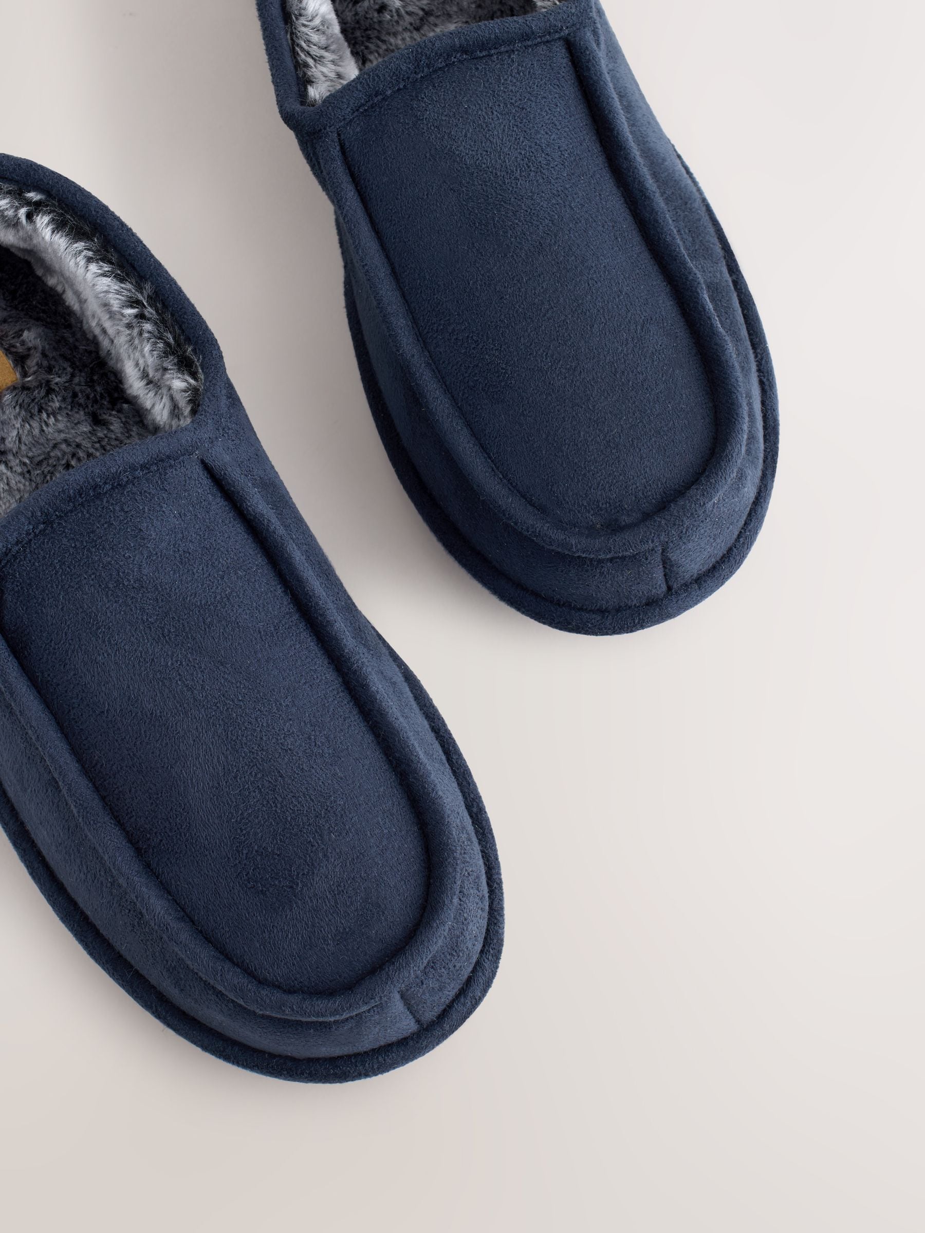 Marineblauw - Wide Fit Closed Back Slippers