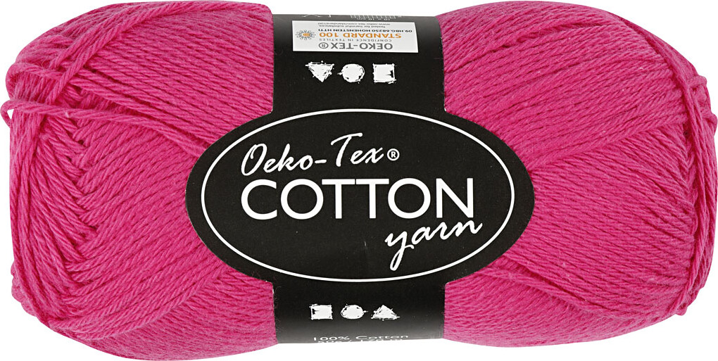 Bomuldsgarn - Nr. 8/4 - Pink - L 170 M - 50 G