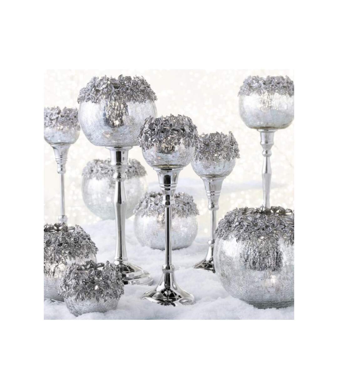 Paris Prix - Photophore Sur Pied En Métal bijou 26cm Argent