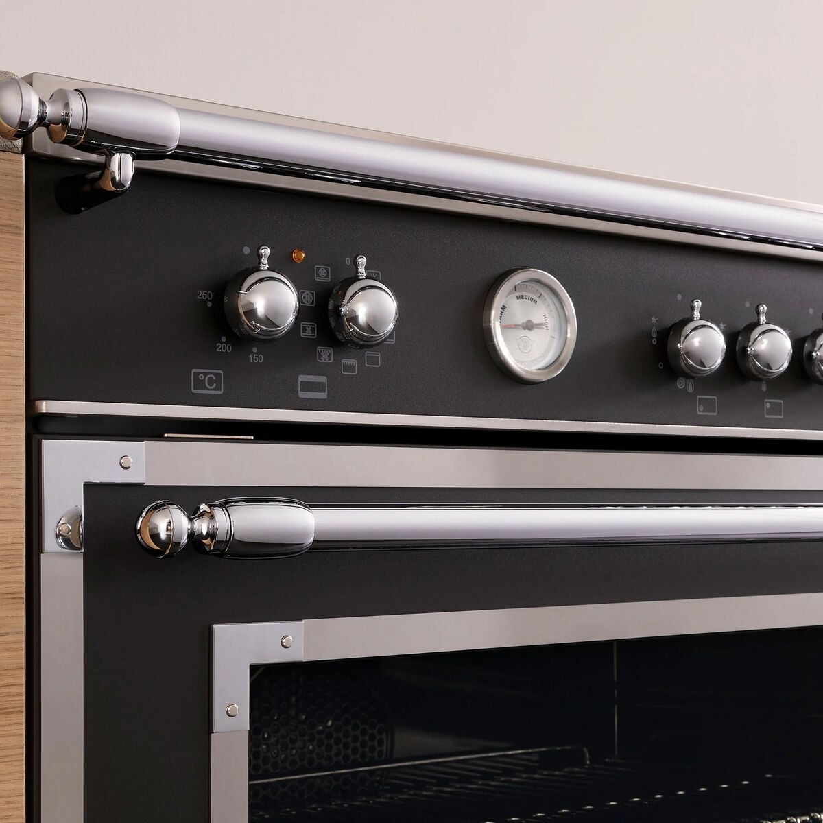 HER96L2ENET Heritage Gasskomfyr med dobbelovn 90 cm, Matt Svart