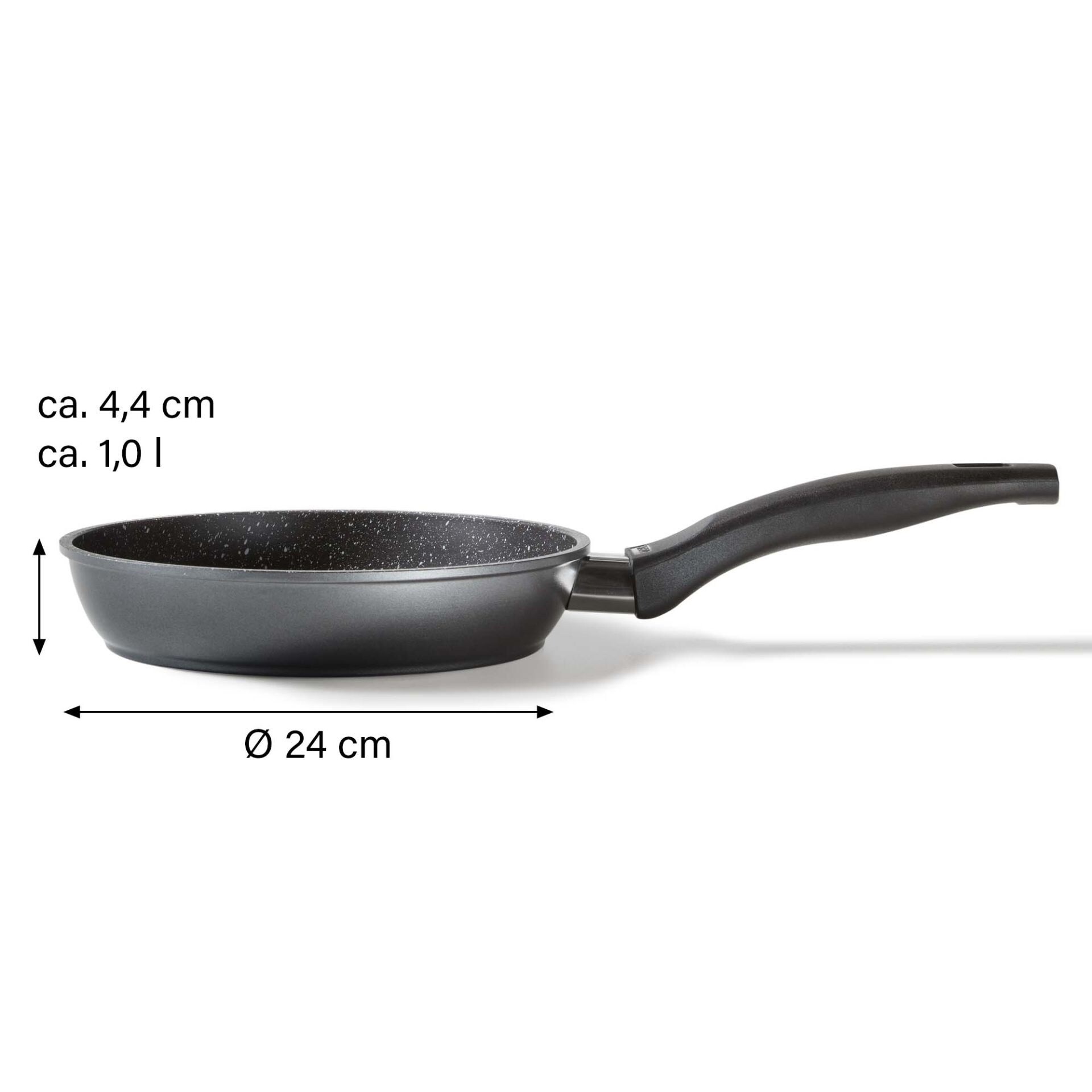 STONELINE® Bratpfanne 24 cm, Aluguss antihaftbeschichtete Pfanne, Backofen & Induktion geeignet