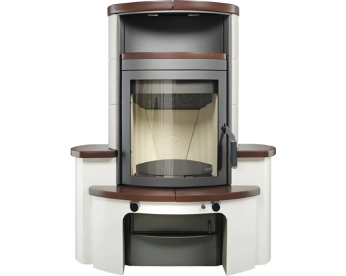 Hark Avenso GT ECOplus keramische haardset, bruine steen, 8 kW
