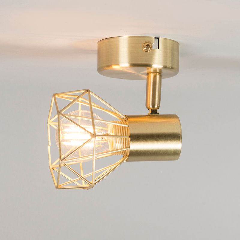 Set van 3 art deco spot messing draai- en kantelbaar - Mosh