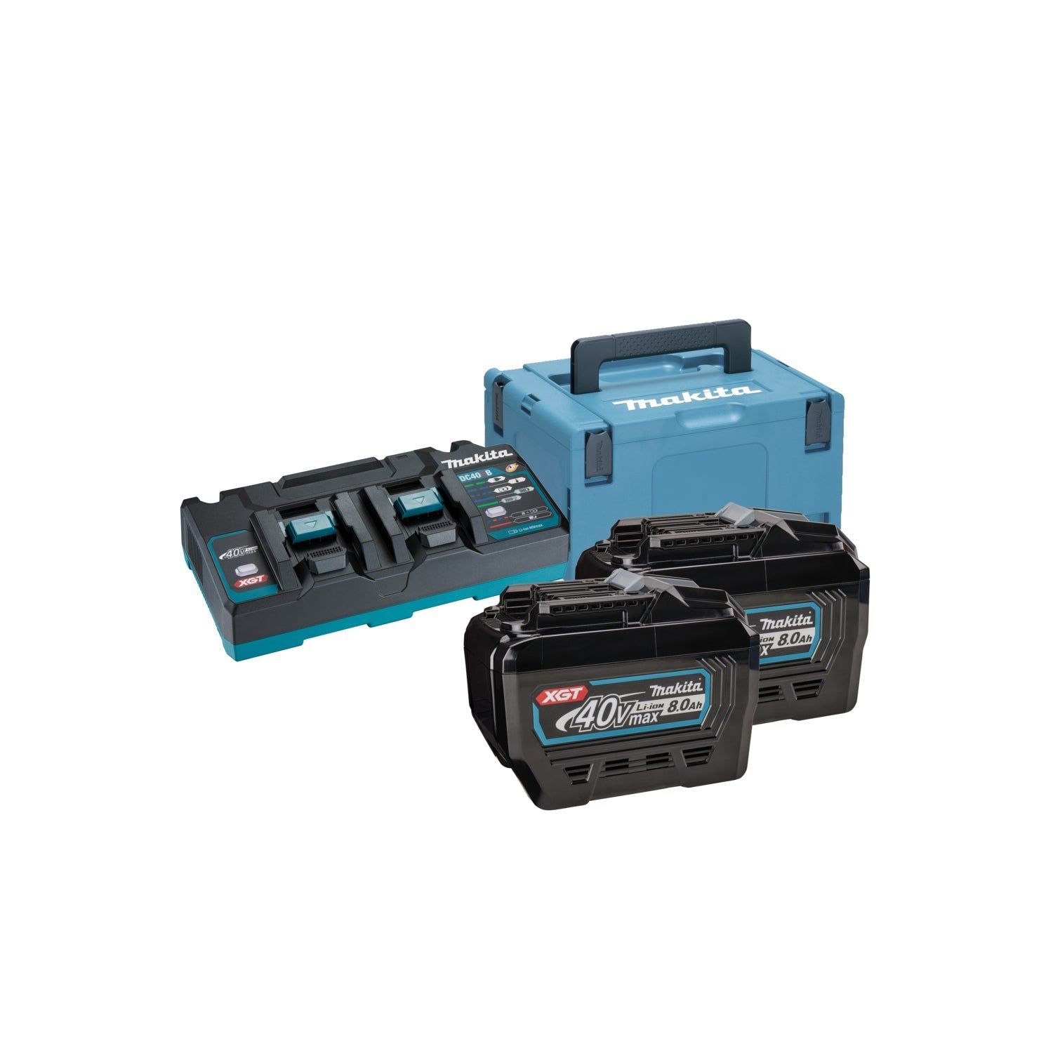Makita Accu Starterset XGT DC40RB 2xBL4080F in Mbox - 191Y97-1