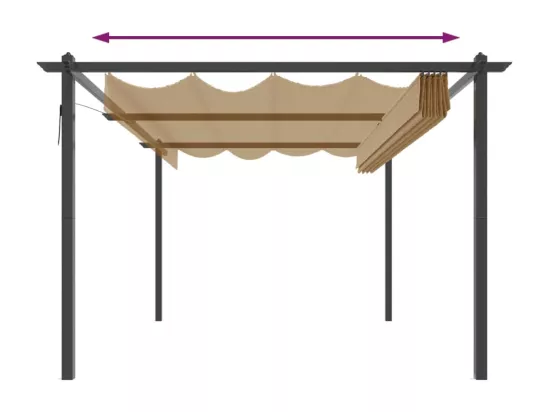 Tonnelle de jardin avec toit rétractable 4x3 m Taupe