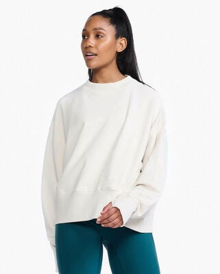 2XU Form Wide Hem Crew Genser, Off White