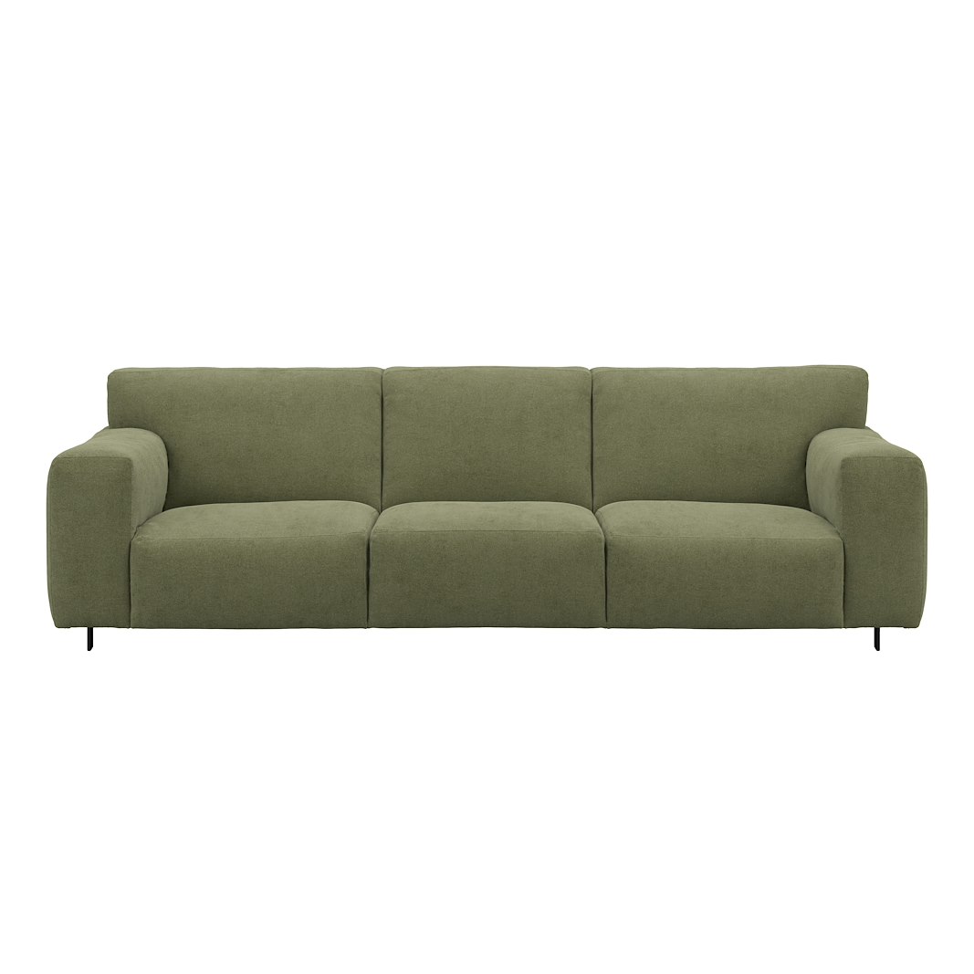 Vesta 4-seter I Tekstil Velvety Green, standardsøm, sort metallben 10 cm, Comfort CM