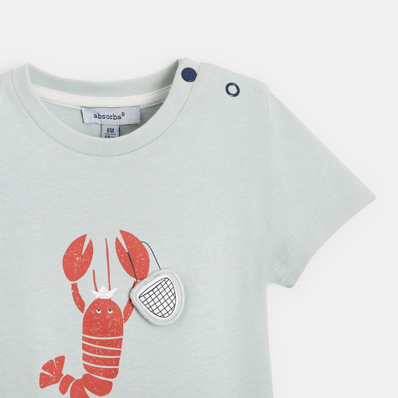 T-shirt manches courtes bébé garçon en jersey bleu Absorba Bleu