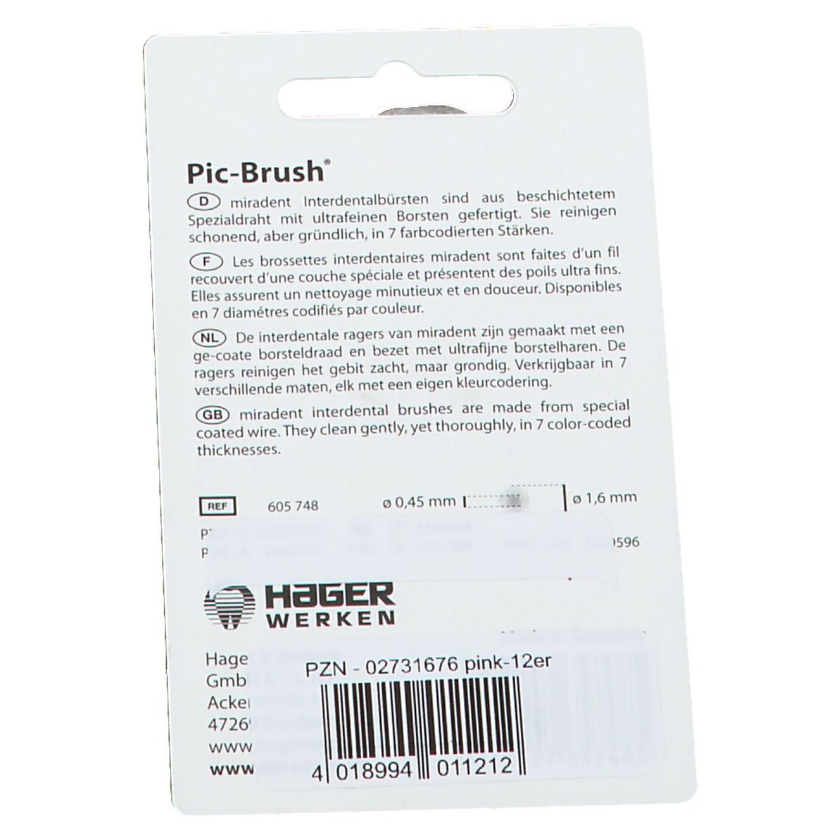 Pic Brush Interdentalbürste 1,5 mm pink