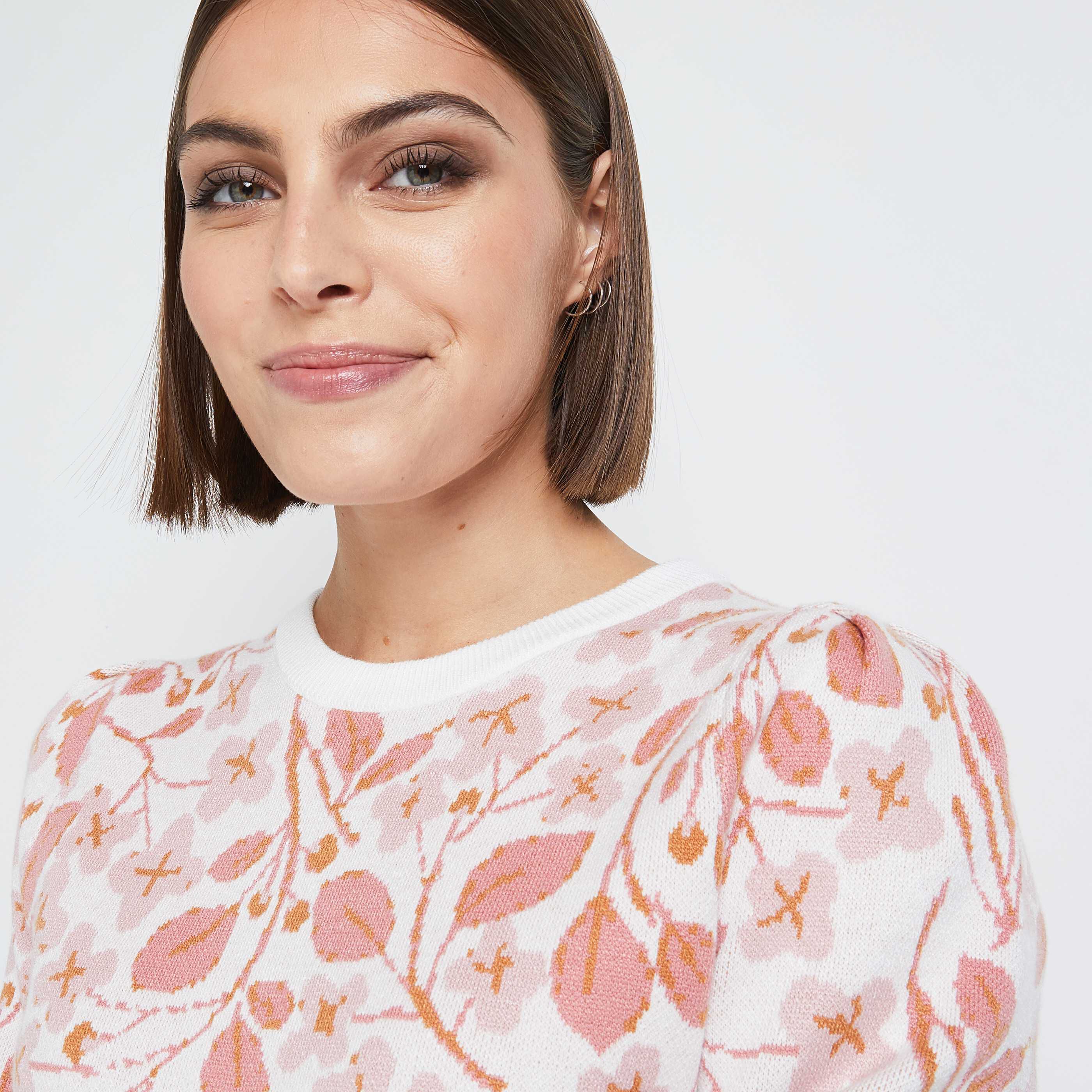 Pull imprimé femme - BLANC