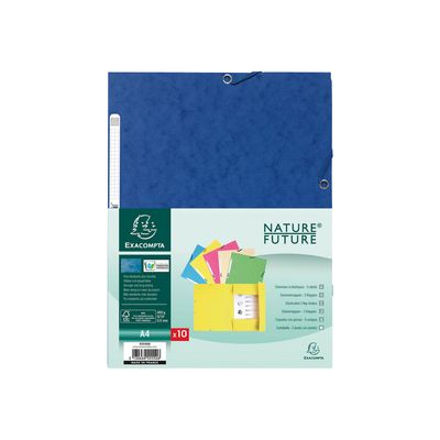 Exacompta Nature Future - 10 Chemises à 3 rabats - A4 - pour 250 feuilles - couleurs pastels assorties