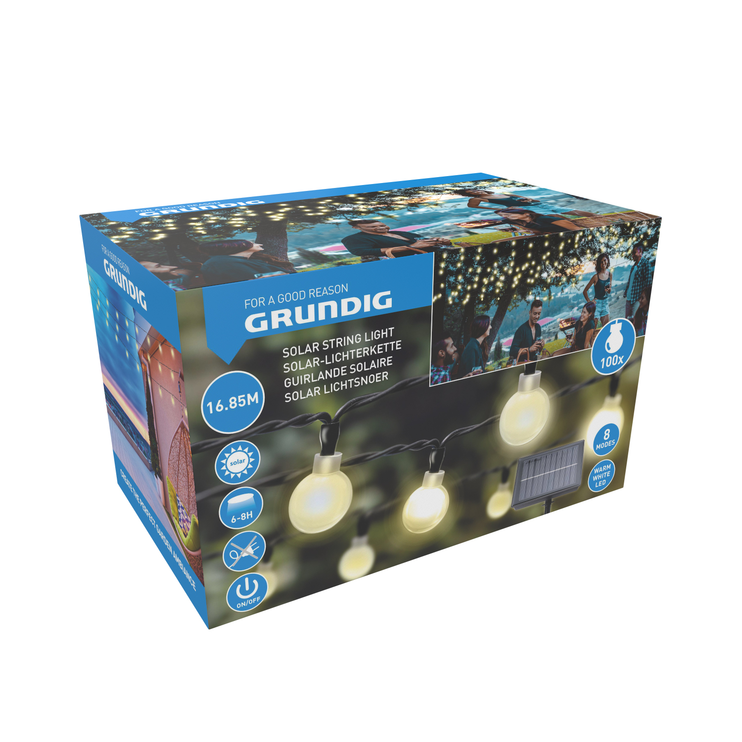 LED Solar Lichterkette 17 m