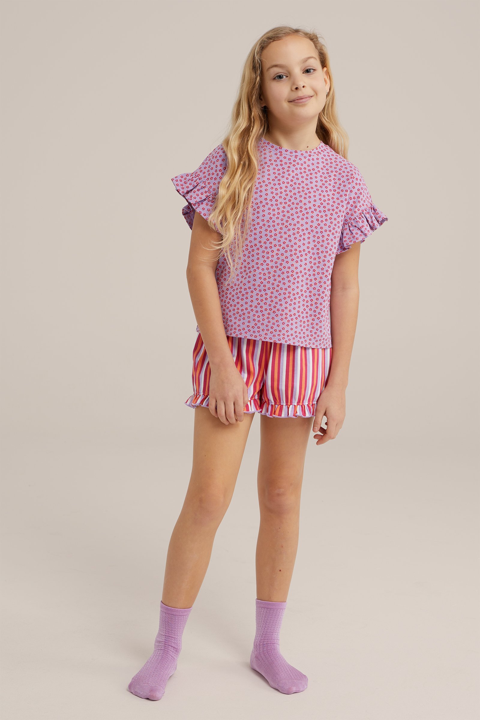 Meisjes pyjamaset met dessin WE Fashion Roze
