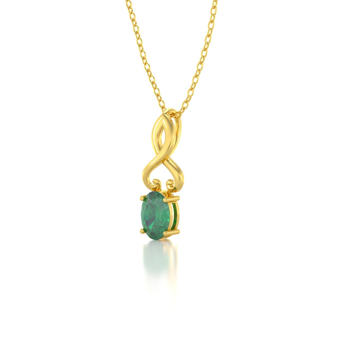 Collier Pendentif Or Jaune Emeraude - Bijou d'Exception pour un Anniversaire Inoubliable | Aden