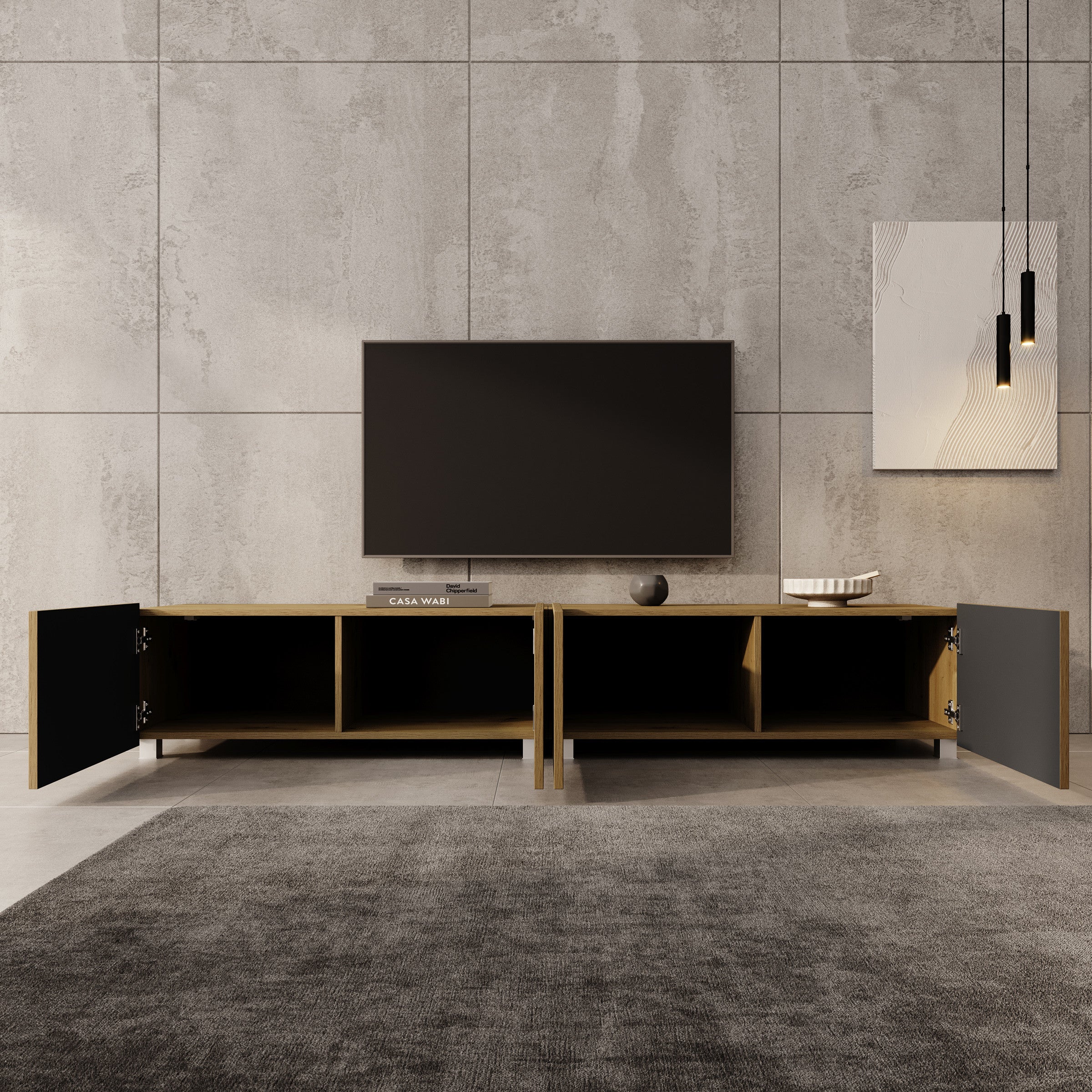 Kenderes - TV-Meubel - Eiken - 200x41x38 cm