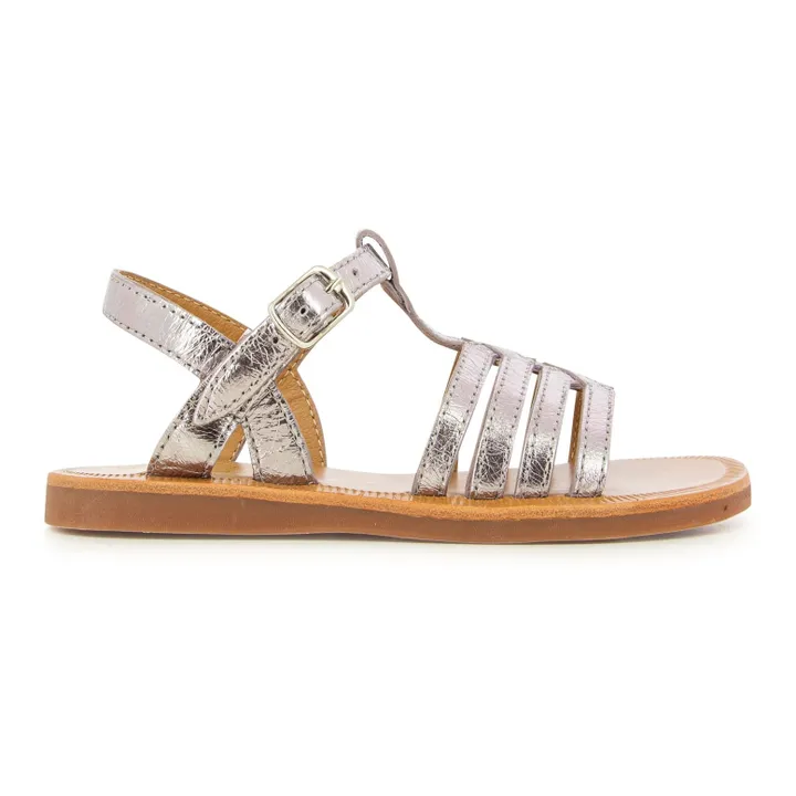 Pom d'Api Sandales Plagette New Salome | Argenté