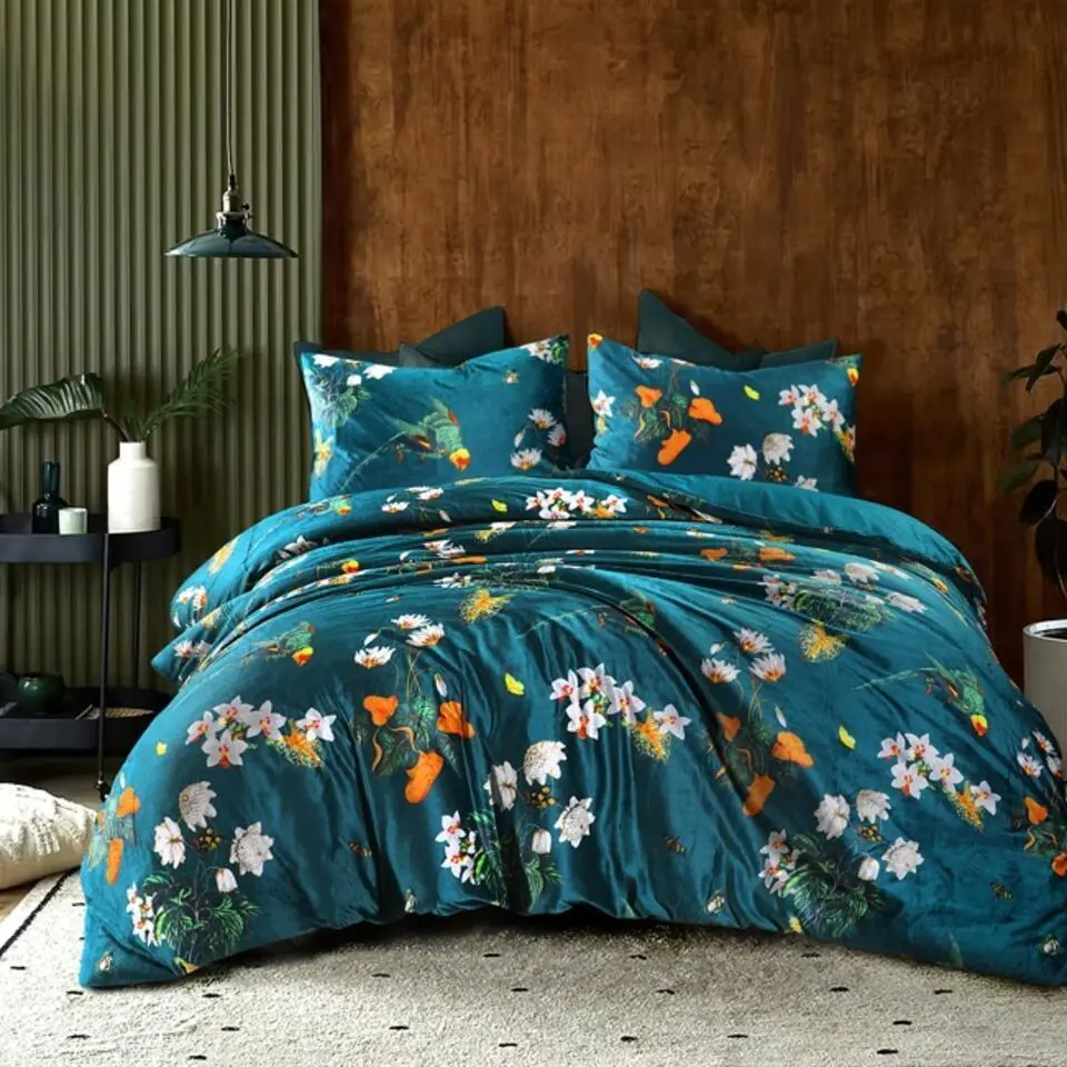 Papillon dekbedovertrek Parrot Velvet - 200x200/220 cm - Groen