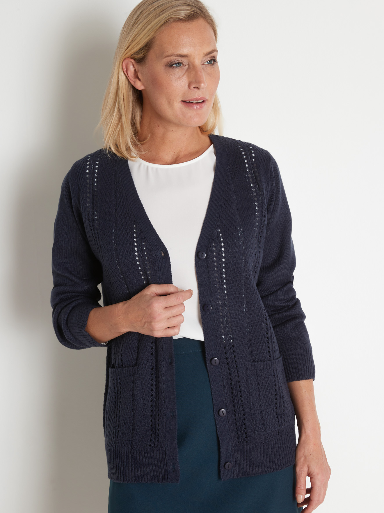 Gilet manches longues point ajouré