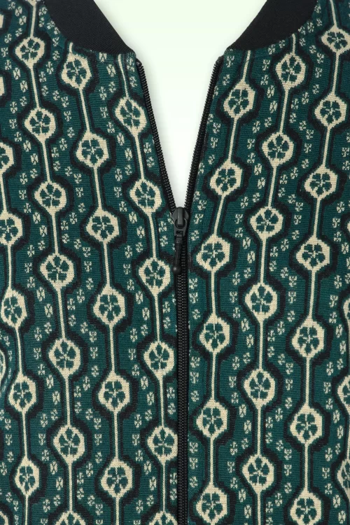King Louie Bessie Carnaby Jacquard Bomber jasje in urban groen