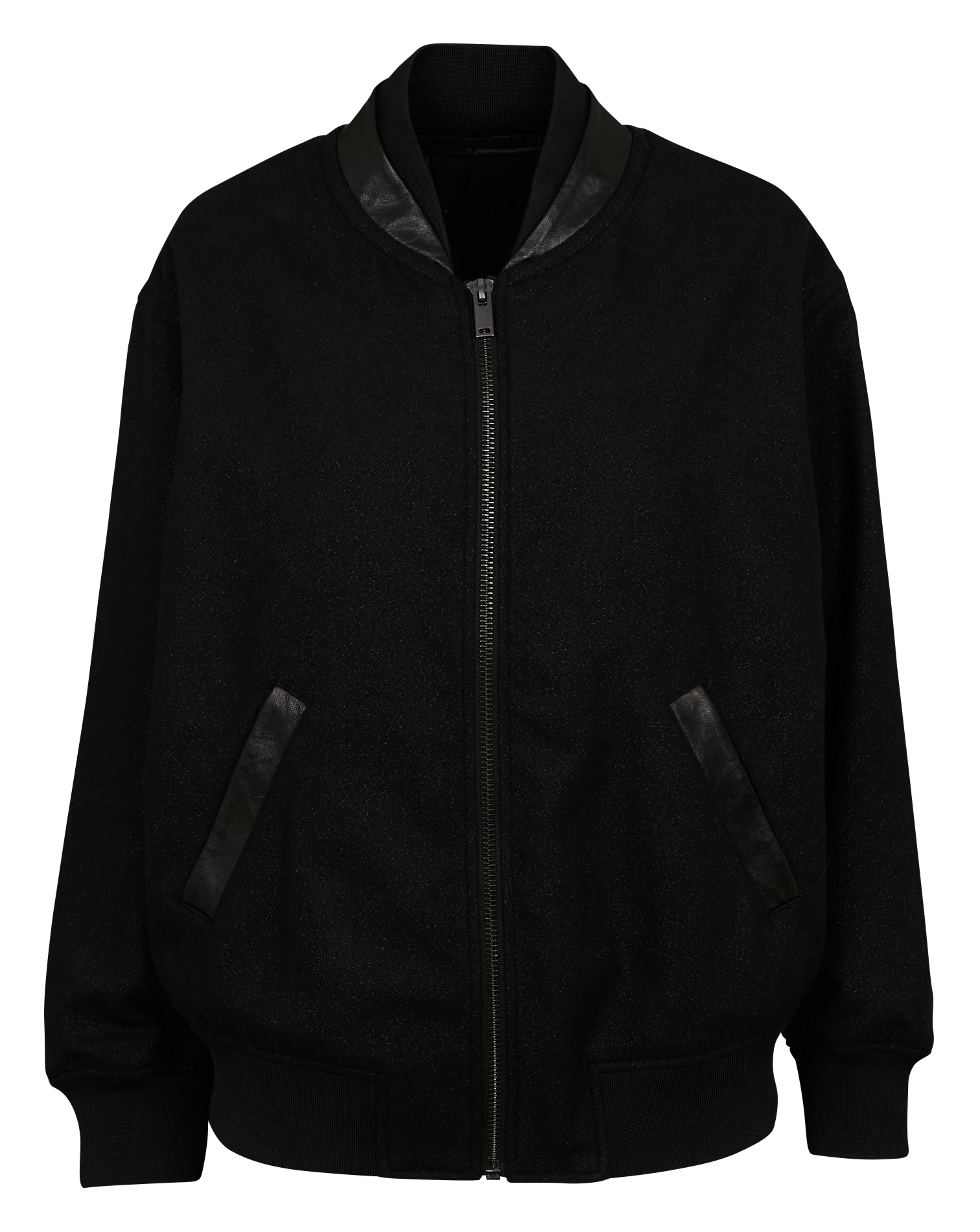 Blouson oversize col teddy | Noir