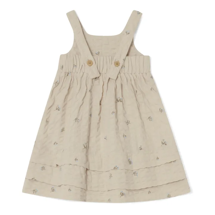 garbo&friends Robe Fleurie Seersucker Enfant | Ecru