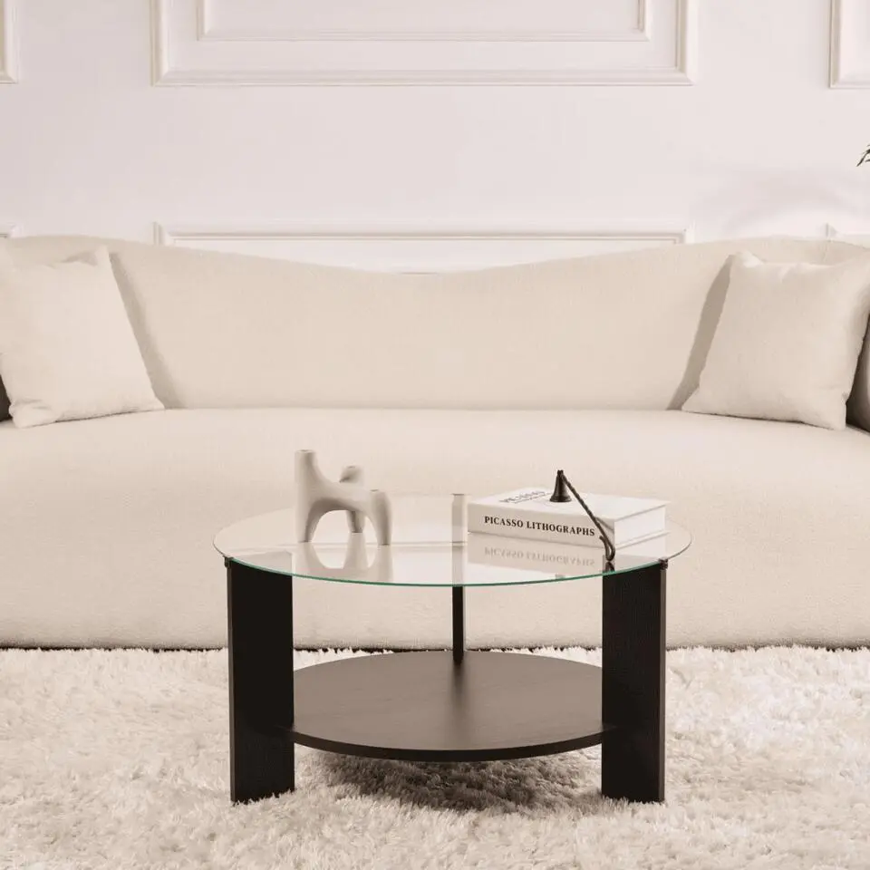 CALICOSY - Salontafel met 2 bladen CLARA - 75x75x40 cm