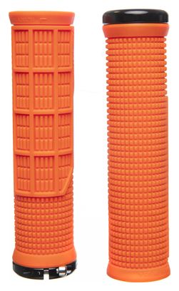 Paire de Grips Lizard Skins Machine Single Lock-On Blaze Orange