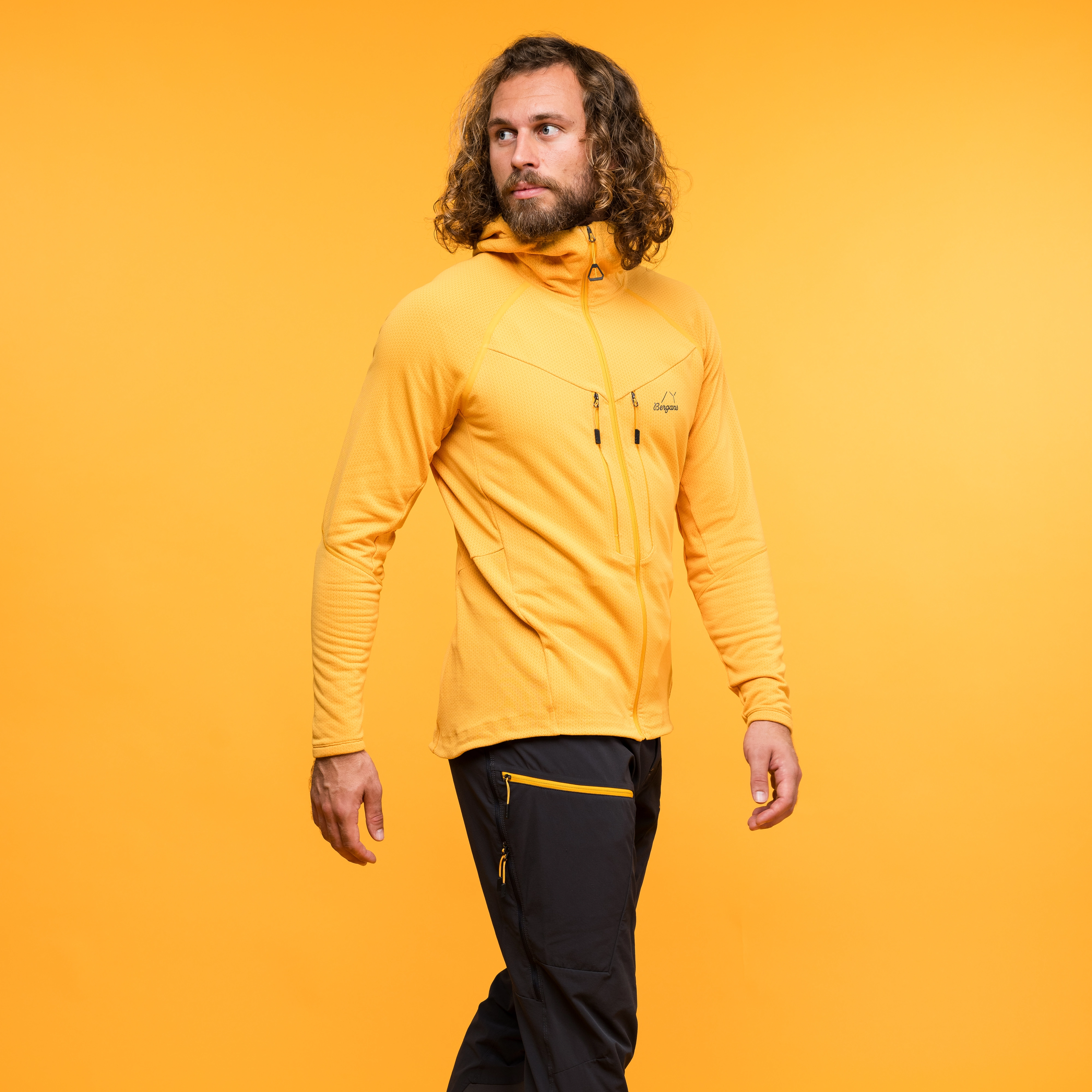 Y MountainLine Wooltech Midlayer Jacket Men Mango Yellow