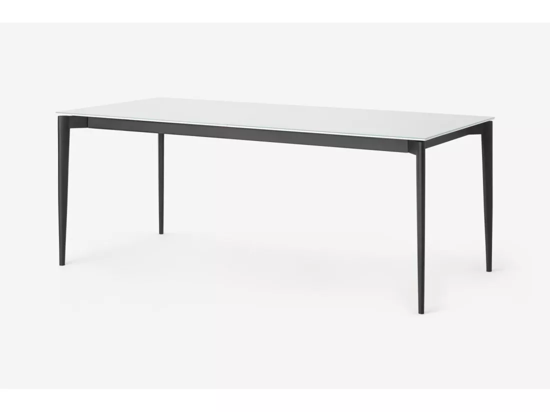 Phoenix Table extensible (190/270 x 90 cm) en Verre Blanc