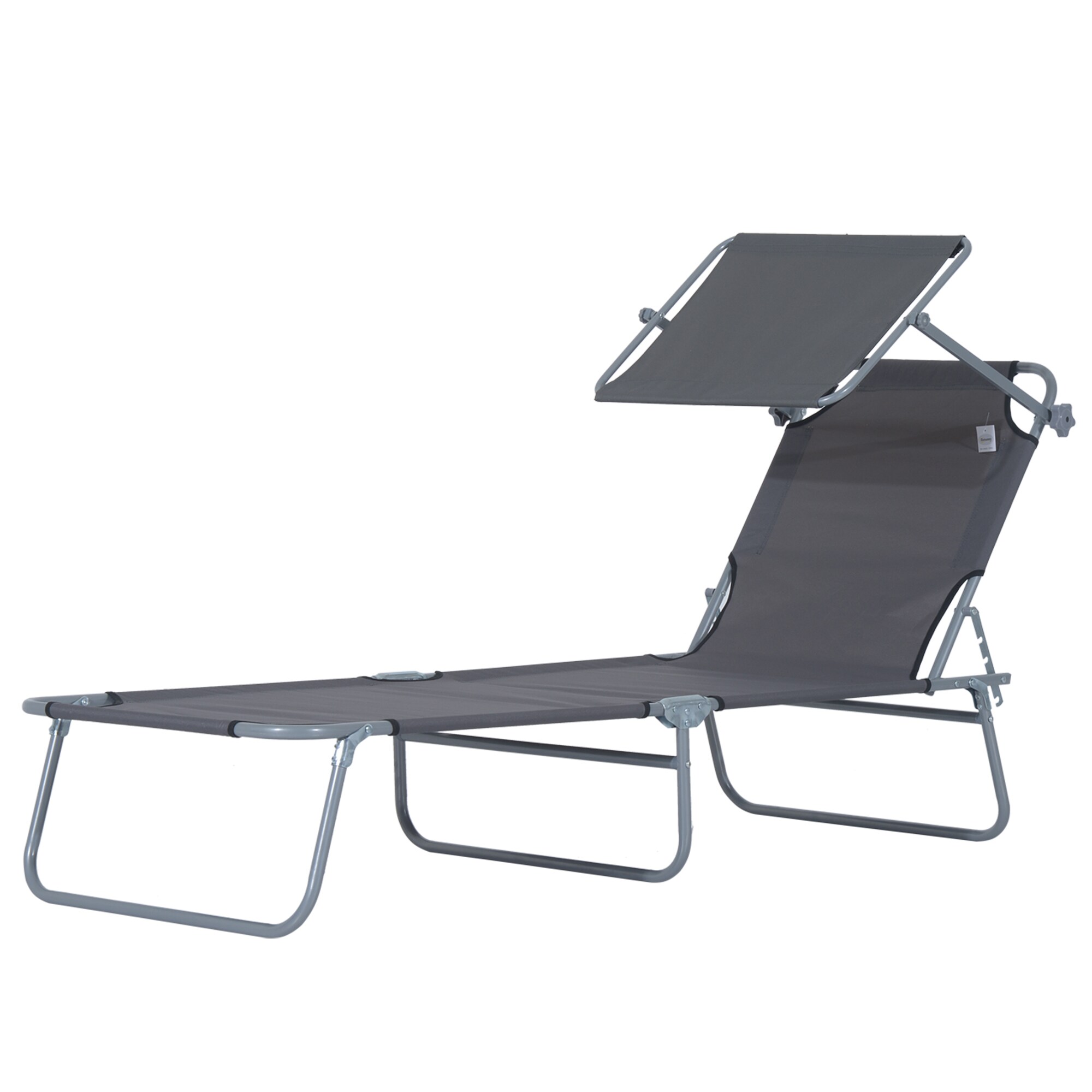 Outsunny Sonnenliege mit Sonnenschutz 187 x 58 x 27 cm (LxBxH)
