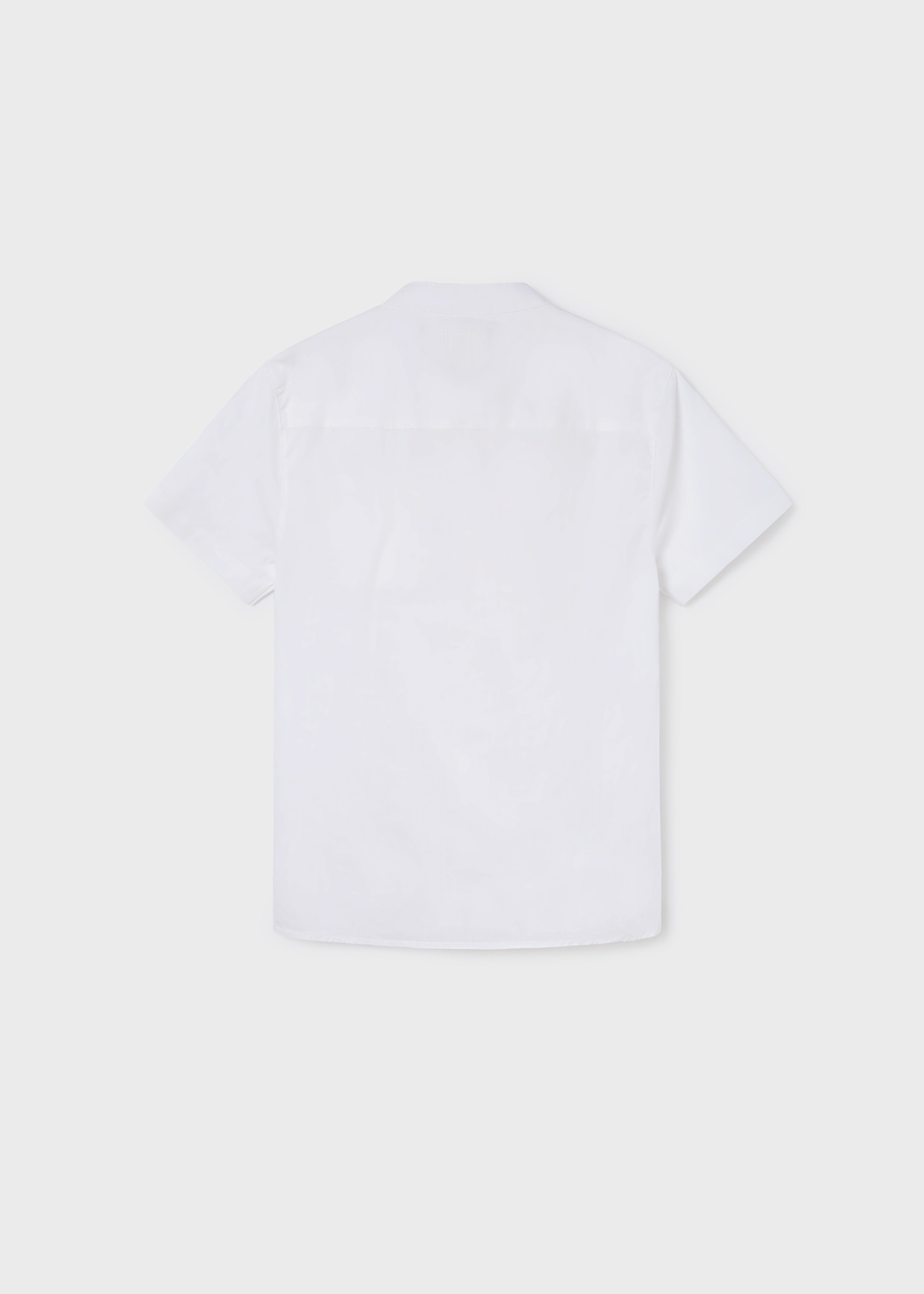 Camisa de algodão sustentável com gola mandarim para meninos