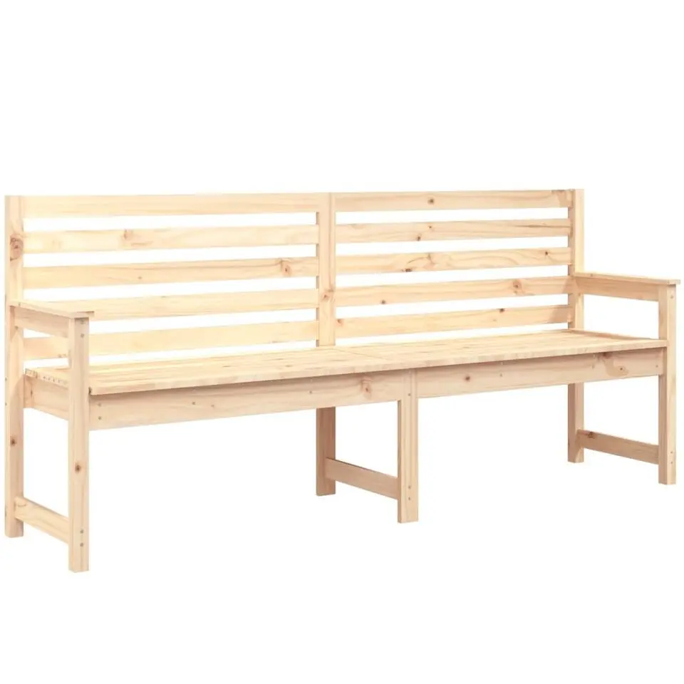 vidaXL - Tuinbank - Naturel - Massief grenenhout - 203.5x48x91.5 cm