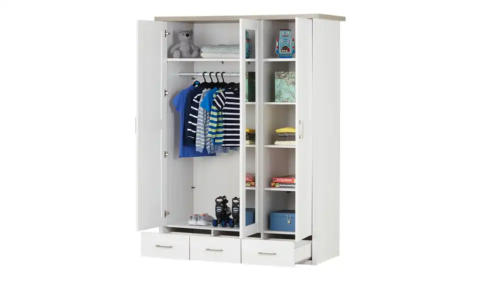 Kleiderschrank Luca 148 cm 3 Stück