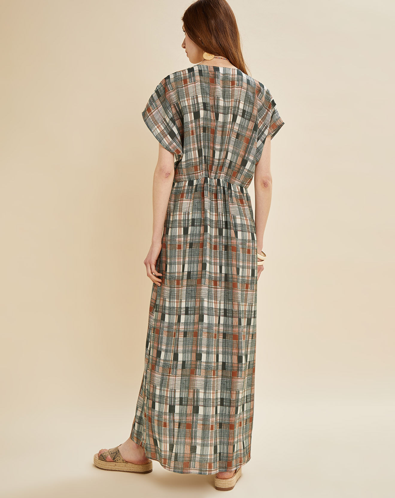 Chloé Stora Robe Milly imprimée kaki