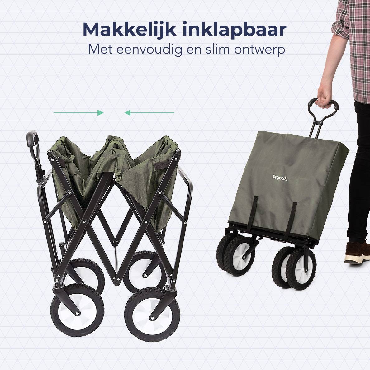 LifeGoods 70KG bolderkar 94L - Green