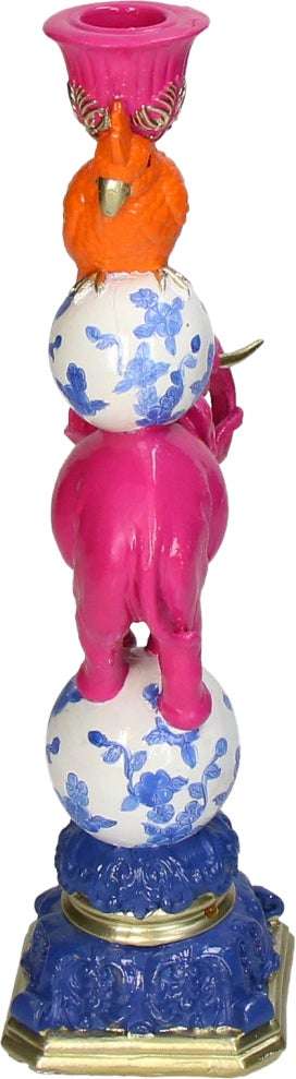 Kandelaar Colour Bomb roze / oranje / blauw 13 x 8,5 x 30 cm