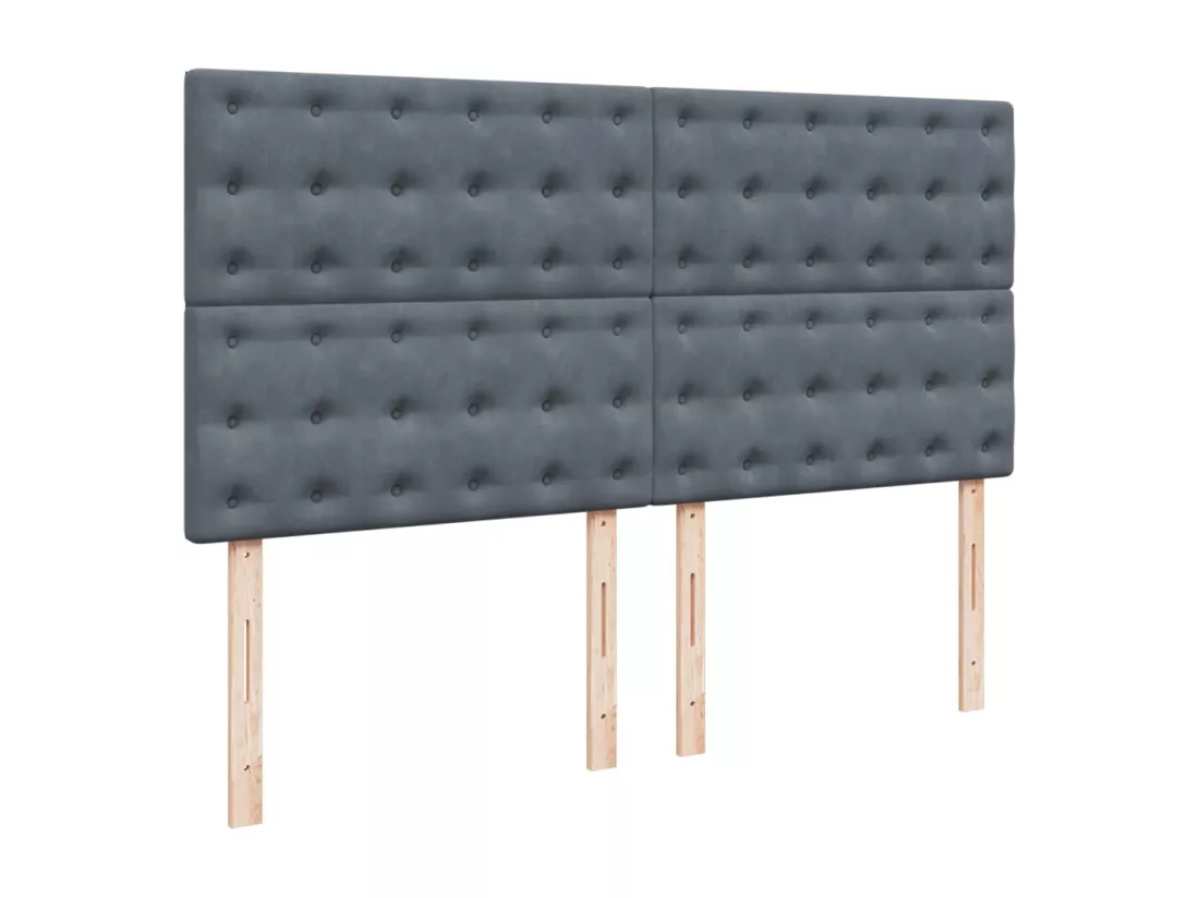 Sommier à lattes de lit et matelas Gris foncé 180x200cm Velours
