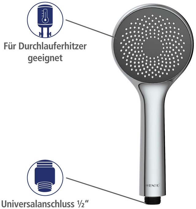 WENKO Handbrause »Watersaving System« Duschkopf Watersaving, Durchmesser 9,6 cm